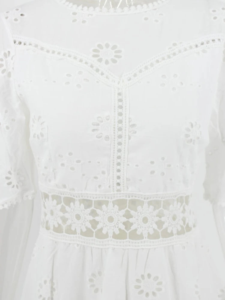 Summer Elegant Vintage White Dress