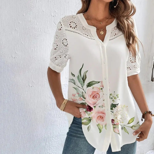 Elegant Lace Casual Blouse for Women