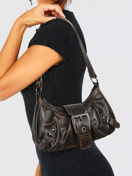 Retro Y2K Spicy Girl Leather Armpit Bag