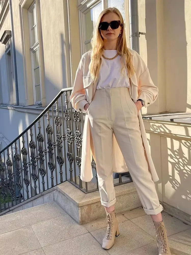 Elegant High Waist Pencil Pants