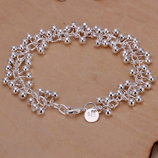Elegant Grape Silver Bracelet