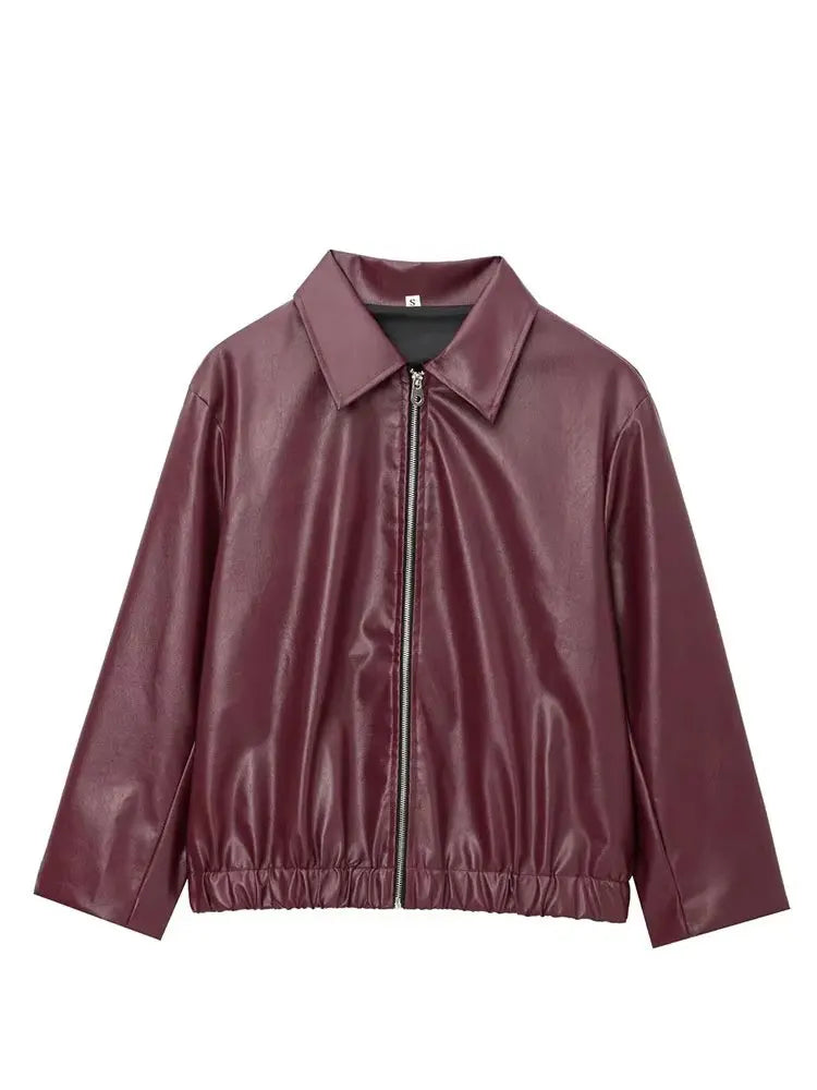 Faux PU Leather Jacket